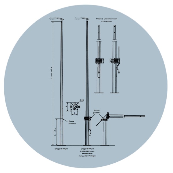 Опора освещения ОГККЗН-8,0